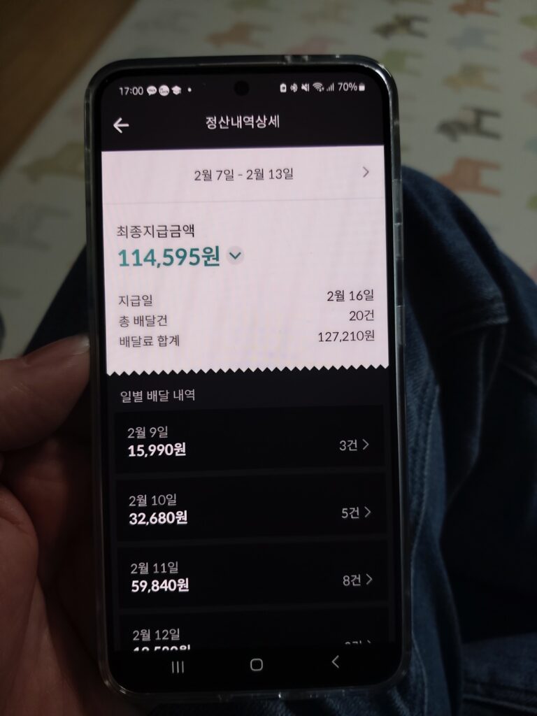 배민커넥트 정산내역 상세내역