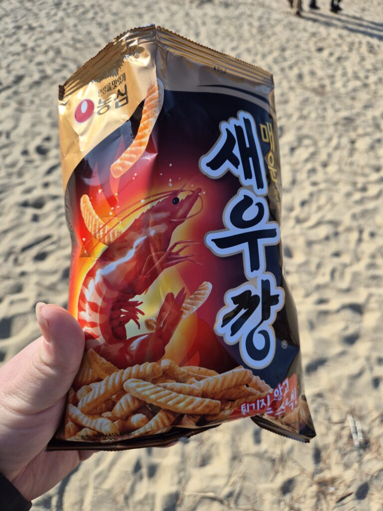 신기하다 매운 새우깡인데.. 탈도 안나는 변산 갈매기들
