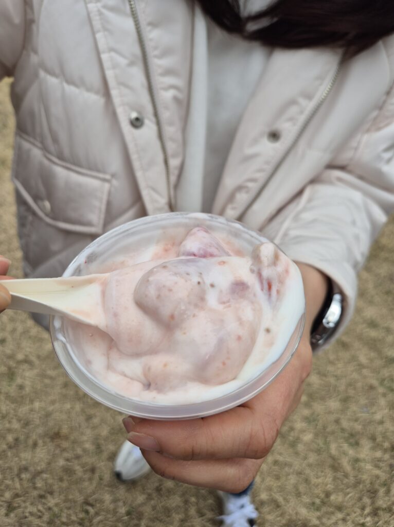 구매한 딸기 요거트는 맛있어요.