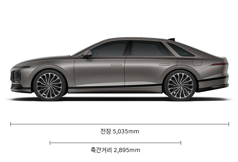 24년형 그랜저 제원 측면 사진