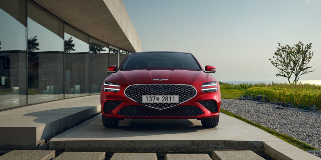 2023년형 제네시스 G70 전면사진