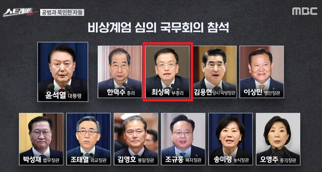 비상계엄때 참석했던 내각 인원들