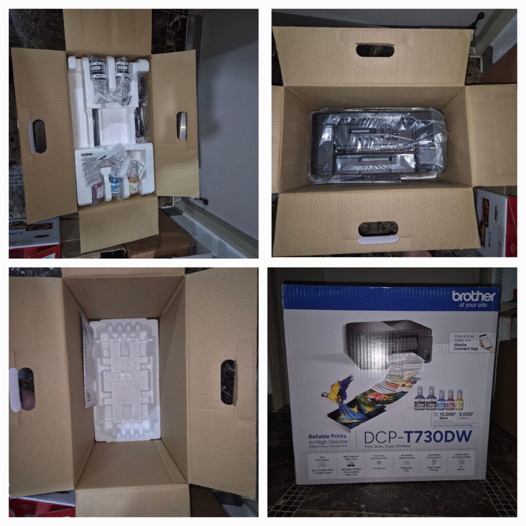 신상 프린터 브라더 복합기 T730W 포장상태 깔끔