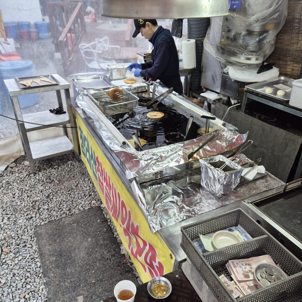 대전 장태산 호떡 조리중