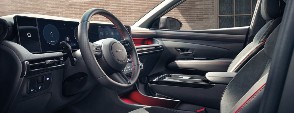 현대 2026년형 투싼 N라인 전용 1열 인테리어 스웨이드+천연가죽시트