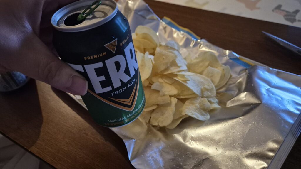 생생감자칩 게랑드 소금맛 with korean beer Terra