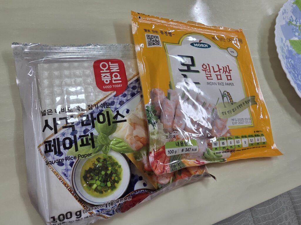 몬월남쌈 vs 오늘좋은 사각 라이스페이퍼 비교
