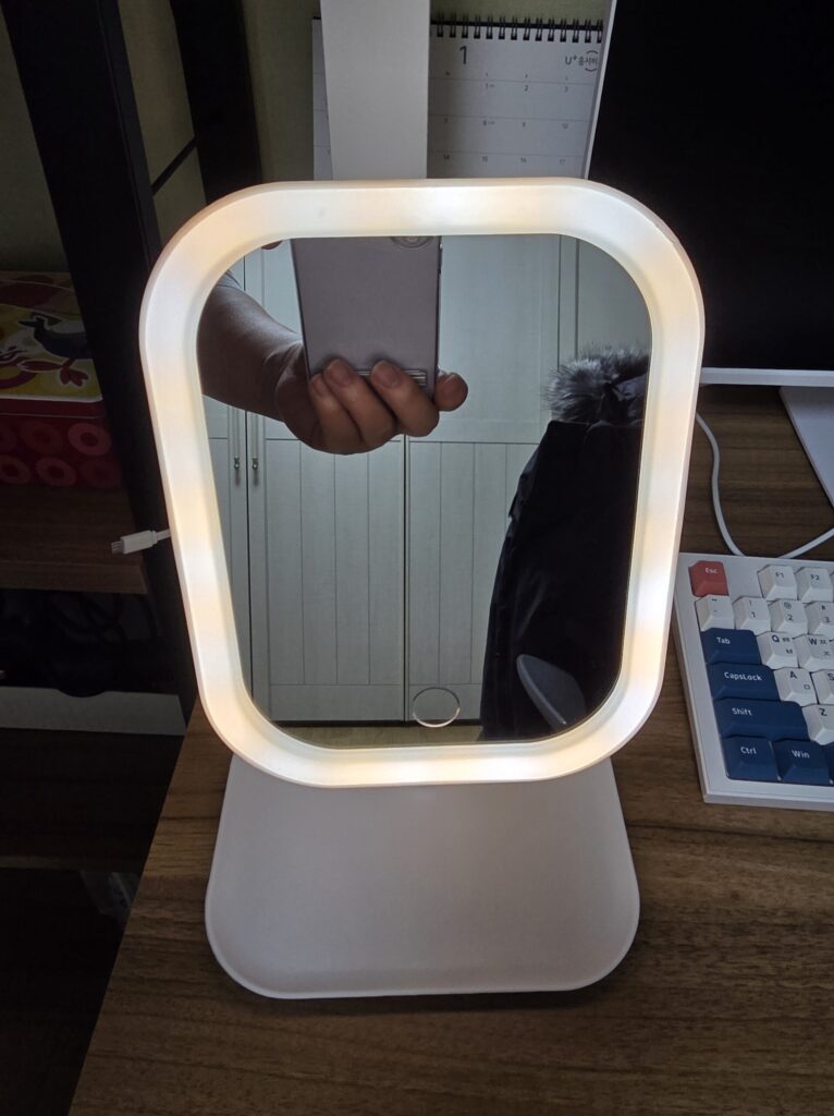 알리 탁상거울 램프 오렌지+화이트 불빛