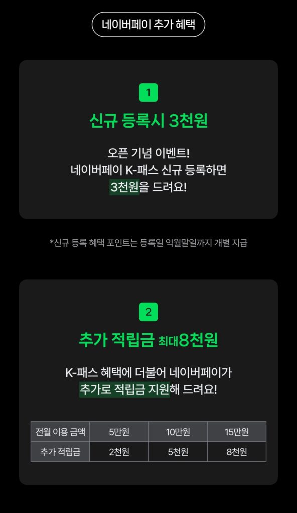 네이버 교통카드 K패스 교통카드의 장점