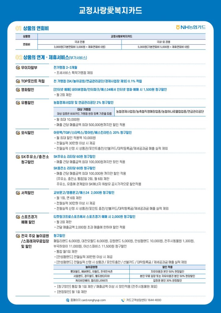 교정사랑애카드 혜택 1장 정리