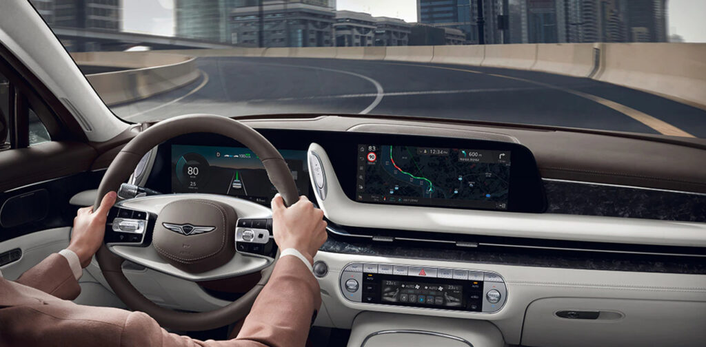 제네시스 90 실내 1열 운전석